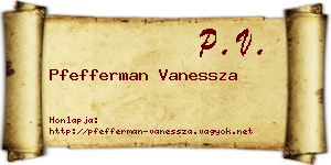 Pfefferman Vanessza névjegykártya